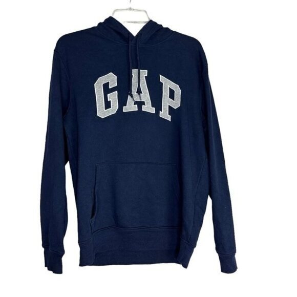 GAP Navy Kangaroo Pockets Hoodie Size Small - Picture 1 of 10